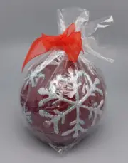Ornament Shaped Candle Red Silver Glitter Snowflake Christmas wax