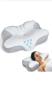 Zibroges Cervical Pillow Memory Foam Pillow for Neck Head Shoulder Pain Relie...