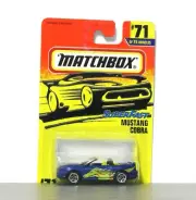 MATCHBOX SUPERFAST #71 - BLUE - MUSTANG COBRA CAR - MINT ON CARD 1997
