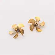 QONXIX 1pair DIY Model Dia 52mm 5 Blades Paddle Inner Hole M4 Thread Copper Brass Welding Propeller, for Remote Control RC Boat Ship RC Boat Propellers