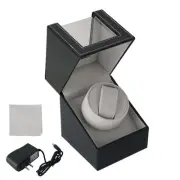 Automatic Single Watch Winder, Automatic Watch Winder in Black Leather with Q...
