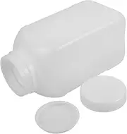 Amosfun 2pcs White Plastic Wide Mouth Reagent Bottles Leak Chemical Containers for Laboratory Use Storage for Sample Management