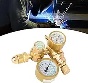 Double Pressure Welding Regulator, CO2 Argon Welder Gas Regulator with Flowing Meter, 3500 PSI Cylinder Pressure Reducer Valve and 1/4 Output