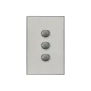 Clipsal Saturn Series Grid And Plate Assembly 3 Saturn 4000 Series Including Saturn Horizontal Horizon Silver - Less Mech - 4063VH-HS