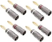 DIYEAH 10Pcs Plated Banana Plugs for Speaker Wire Easy to Use Secure Connection Compatible for Audio Systems and Home Theatre