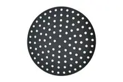 Vivva Reusable Air Fryer Liners Square/Round Non-Stick Silicone Mat Basket Pad Kitchen (Square/Round, Red/Black)