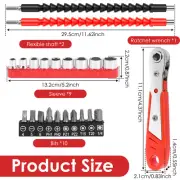 Flexible Drill Bit Extension Kit Multifunctional Flexible Super Bit Set qrlBP