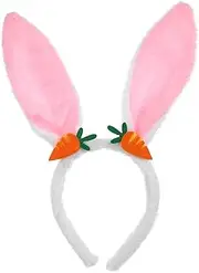 [Didiseaon] Easter Bunny Ears Headband, Plush Hairband Cosplay Rabbit Hairband with Cute Carrot Dress Up Easter Party Hair Accessory for Women Girls