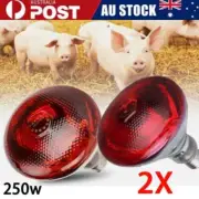 2PCS 250W Red Infrared Heat Light Lamp Bulb for Brooder Coop Chicks Pet Reptile