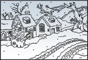 NELLIE SNELLEN EMBOSSING FOLDER "SNOWY COTTAGES" PIF003 FOR CARDS