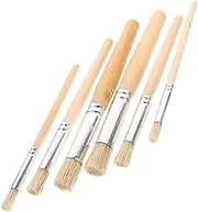 Operitacx Wooden Handle Paint Brush Paint Brushes Round Paint Brush Sash Paint Brush Round Chubby Paint Brush Bristle Paint Brush Round Tip Paint Brush Paintbrushes Pincel Waxing Beige Hair
