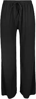 [Lovetoenvy] Plus Size Ladies Womens Palazzo Trousers Flared Loose Wide Leg Pants in Navy OR Black Sizes 10-26