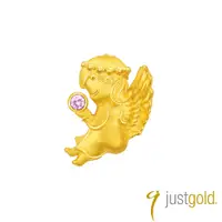 在飛比找蝦皮商城優惠-【Just Gold 鎮金店】天使的禱告 黃金單耳耳環(粉紅
