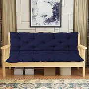 Outdoor Thicken Porch Swing Cushions with Backrest Replacement Seat Pads for 2/3 Seater Recliner Navy 120 * 100 * 8cm