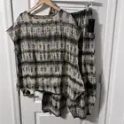 Bryn Walker Set Women’s Small Tie Dye Linen Top & Wide Leg Barrel Pants