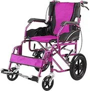 Rolling Walkers Adult Wheelchair Lightweight Transport Wheelchair Folding Steel Pipe for Seniors Handicapped and Disabled Users Wheel Chair Self-Propelled Wheelchair