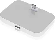 Micro USB Dock Cradle Mount Stand Base Desktop Docking Holder for Mobile Phone Data Sync Power Supply Charging (White)