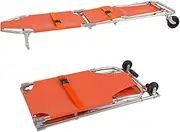 PA-DABAOO Portable Folding Stair Chair, Aluminum Folding Chair Stretcher,Mover Stretcher with 2 Wheels and Backrest,Easy to Transfer on The Ground