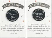Pocket Decision Coin, Yes/No Flip Coin Decision Maker | Yes/No Challenge Coins Double-sided Stainless Steel Engraved with English Blessing Card | Novelty Fun Gifts for Friends and Family