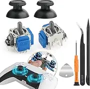 2 Pack TMR Electromagnetic Joystick Compatible with Play Station 5 PS5 Controller Anti-Drift 3D Analog Sensor Sticks Repair Kit Replacement for PS5 with 2 Thumb Cap Thumbstick Accessories Replacemt
