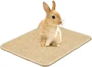 Scratching Pad – Natural Sisal Chew Toy & Cage Bedding, Cooling Pad for Cats, Bunnies, Guinea Pigs, Small Pet Sleeping & Nesting Mat,Natural Sisal Bunny Scratching Pad,Bunny Scratcher Mat
