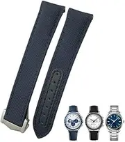 [HKIDKK] High Density Nylon Leather Watchband 20mm 21mm 19mm Fit For Omega Seamaster AQUA TERRA 150 GoodPlanet GMT Curved End Watch Strap