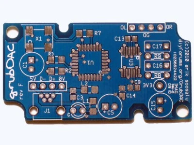 Beezar Audio GrubDAC DAC PCB - USB Powered, 16-bit 44.1kHz Digital Audio