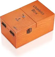 Calary Useless Box Turns Itself Off In Box Alone Machine Fully Assembled in Box (brown)
