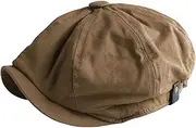 [yuksok] Retro Style Mens Newsboy Hat, Casual Headwear Visor Caps, Octagonal Hat, Cabbie Hat for Fall Travel Outdoor Spring Summer