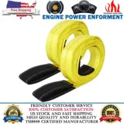 2 Pack 2" x 6ft Heavy Duty Nylon Web Lifting Sling Strap Flat Eye & Eye Recovery