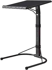 Mobile Overbed Table Folding Laptop Table Black with Adjustable Height and Tilt Angle Portable Gaming Computer Desk Tablet Stand Rolling Table