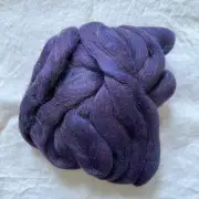 4oz English Merino Wool Purple Roving Ready to Spin