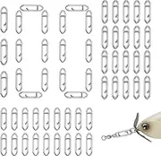 Fishing Swivels - Stainless Steel Fishing Clips, Portable Barrel Swivels | Reusable Multifunctional Fishing Lures Speed Clips, Small Quick Change Snap Swivels for River, Lake, Sea, (1.18x0.31 Inches)
