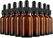 Amber Glass Dropper Bottles, KAPASKI 10 Pack 10ml Refillable Bottles with Eye Dropper Pipettes - Empty Tincture Bottles for Essential Oil Blends, Perfumes, Aromatherapy and Chemistry Lab