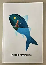 Daily Reminder Notebook Planner PLEASE REMIND ME Fish / Fisherman on Cover / USA