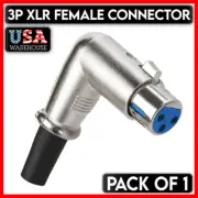 XLR Female Connector 3 Pin 90º Degree Mic Right Angle Microphone Cable Plug