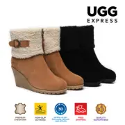 AUSTRALIAN SHEPHERD® UGG Boots Sheepskin Wool Women Wedge Ankle Boots Joanna