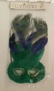 Silvestri Peacock Feather Mask Lightweight New-Sealed