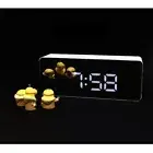 MOOAS Mini LED Mirror Clock Alarm /Digital /Standing /Desk Home Decor Rectangle