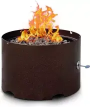 Portable Heavy-Duty Propane Fire Pit - 20” Steel Firepit with Lid