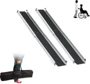 Folding Wheelchair Ramp 272kg Rated 180cm Telescoping for Trolley Scooter Step