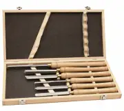 6PC HSS Blade Wood Turning Lathe Chisel Set Woodworking Carving Tool Long Handle