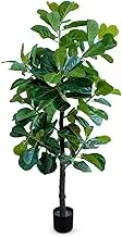 EcoFaux Artificial Fiddle Leaf Fig Tree 160CM Tall, Decorative Faux Plant, Fake Ficus lyrata Silk Trees, Artificial Plants for Home Decor in Office Corner Living Bedroom Kitchen Dining Room