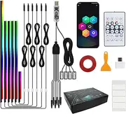 neoflow Dynamic RGB Interior Light kit, 6 Light Strips kit, Two Control Modes, app Control Mode and Remote Control Mode, Adjustable Brightness for Lnterior into (#B)
