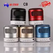 Portable Wireless Mini Bluetooth Speaker with Mic Colorful LED Multiple Input C8