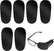 LUTER 6pcs Eye Patches for Glasses, Non-Woven Fabric Large Size Eye Patch to Cover Right Left Eye for Kids' & Adults' Lazy Eye Amblyopia Strabismus Improve Vision (Black)