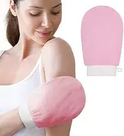Exfoliating Scrubber Gloves Mitts Scrubbing Gloves for Body Bath Shower Spa, Deep Shower Body Scrubbing Gloves for Men and Women Washable & Reusable Cleanse Dead or Dry Skin (PEACH 2 PCS)