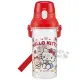 【小禮堂】HELLO KITTY 日本製透明直飲水壺附背帶《紅.吃餅乾》480ml.水瓶.兒童水壺 凱蒂貓