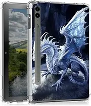 [BEOTIWAD] Blue Dragon Clear Case for Samsung Galaxy Tab S9 FE Plus 12.4-Inch 2023 (SM-X610/SM-X616),Transparent Slim TPU Back Shockproof Shell Cover for Samsung Tab S9 FE Plus