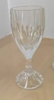 Mikasa Park Lane Cordial Glasses Vertical Cuts Ribbed Stem 5" in Height